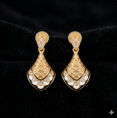 Art Deco Enamel & Crystal Drop Earrings
