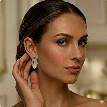 Baguette Crystal & Pearl Drop Earrings