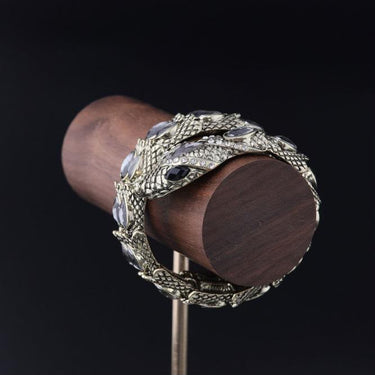 Gold-Tone Pavé Snake Wrap Bracelet